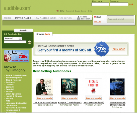 Website of the Day: Audible.com